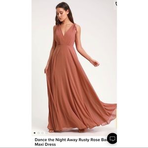 Lulu’s Rusty Rose Backless Maxi Dress